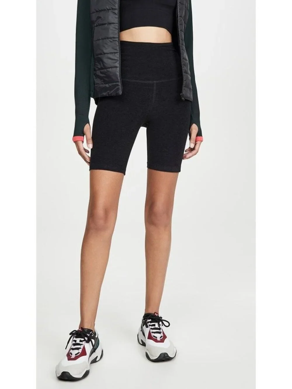 Alo Yoga High Waist Biker Shorts in Black Medium New Womens Leggings
